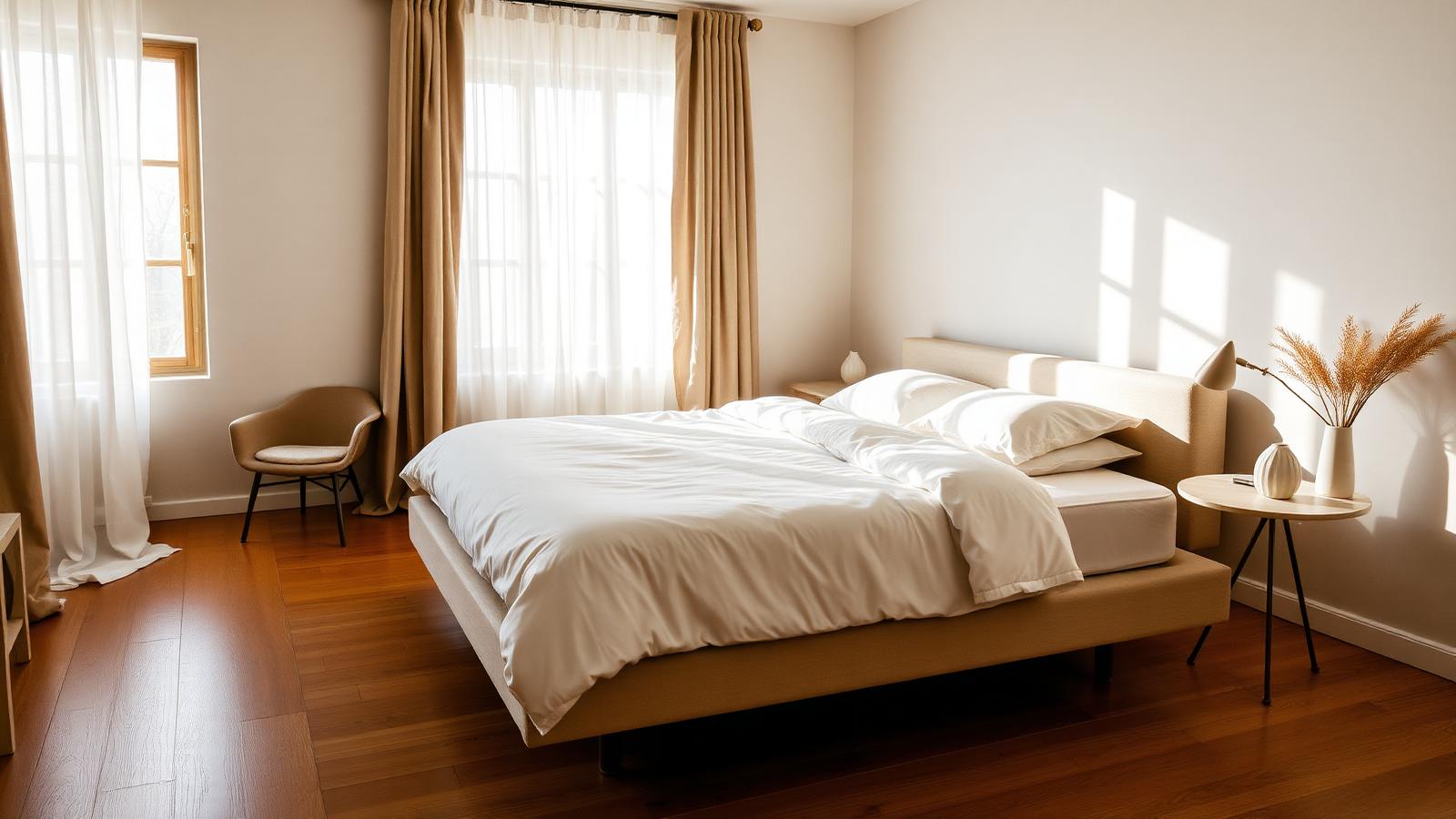 Luxus-Luftbett mit Kopfteil im Gästezimmer