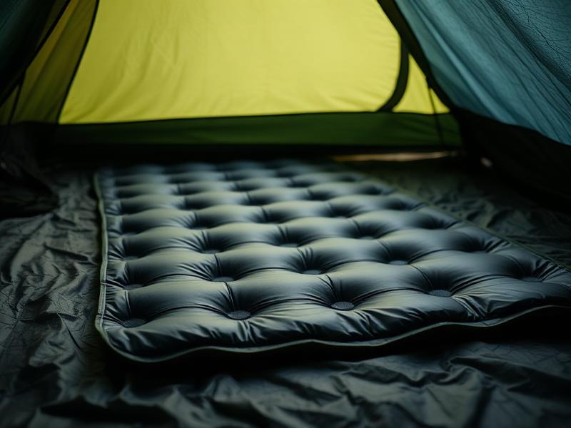Selbstaufblasende Camping-Matratze auf Zeltboden
