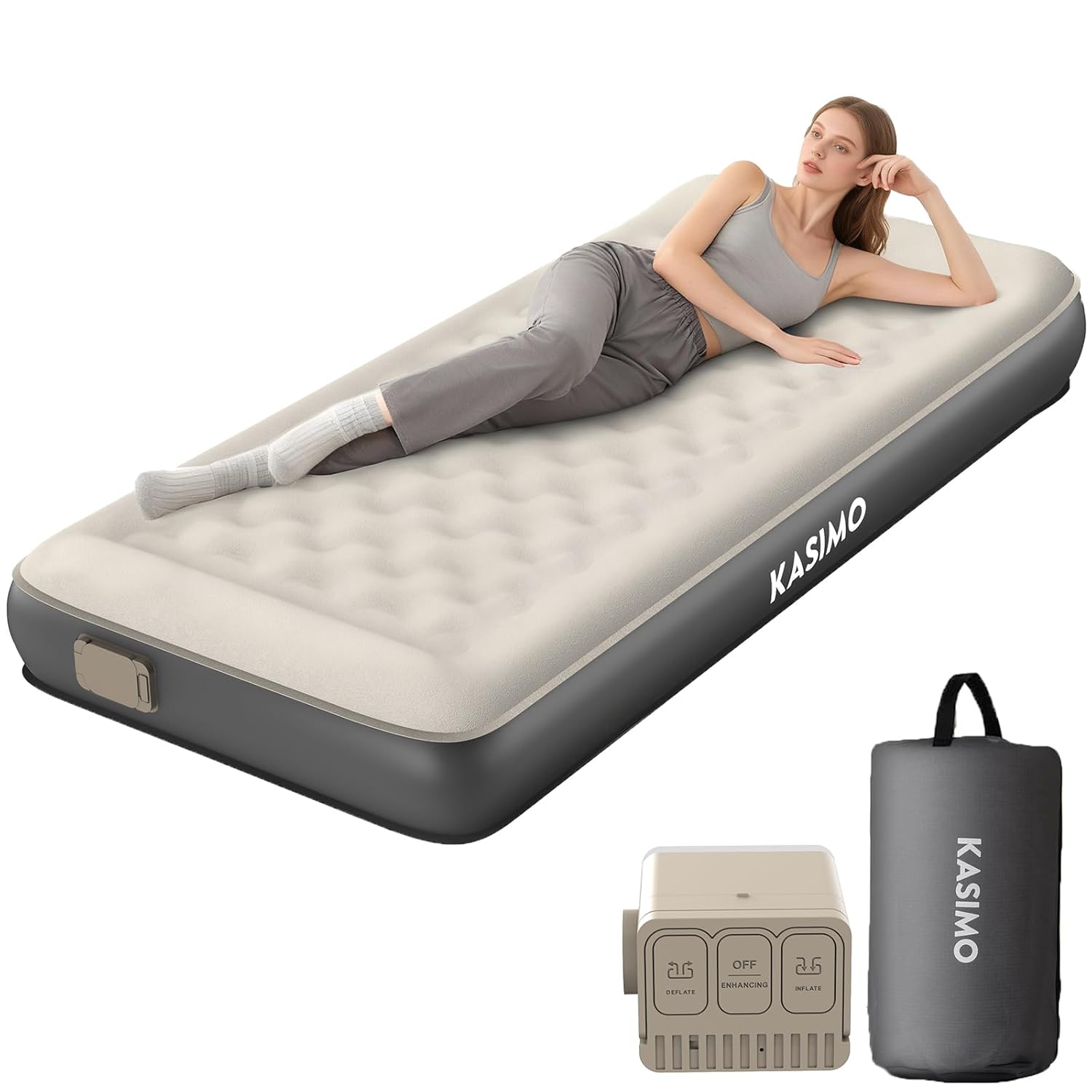 KASIMO TPU Luftmatratze 1 Person (mit Kissen)
