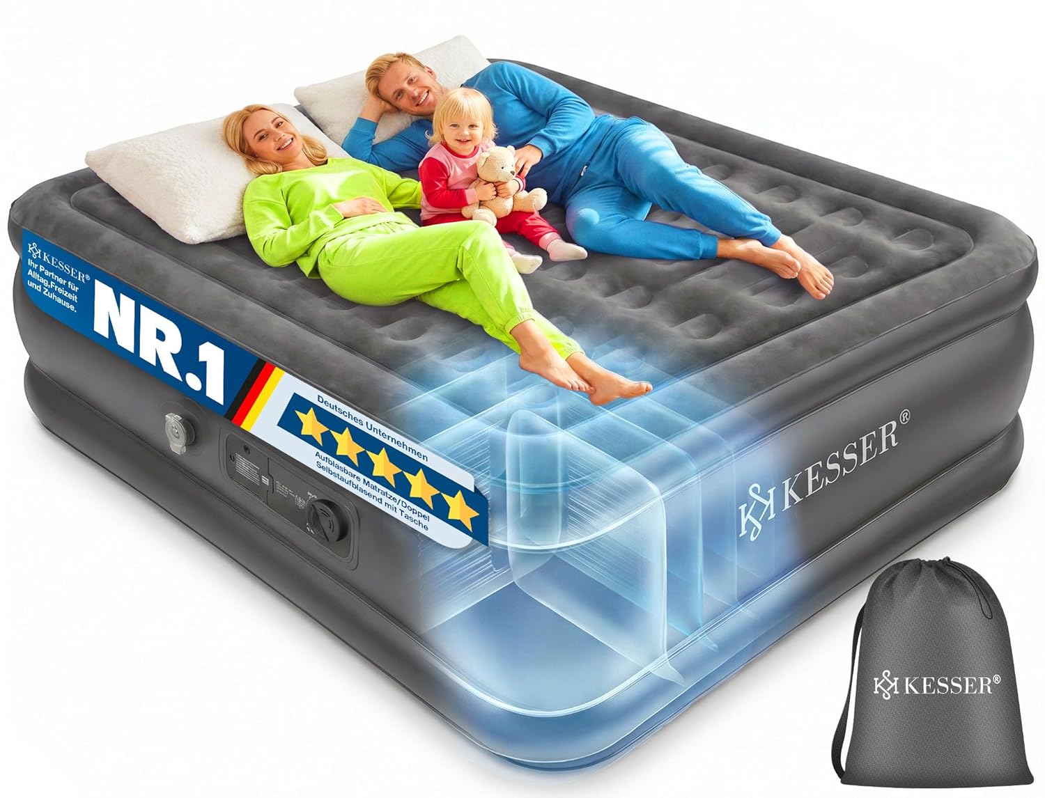 KESSER Luftbett mit integrierter elektrischer Pumpe