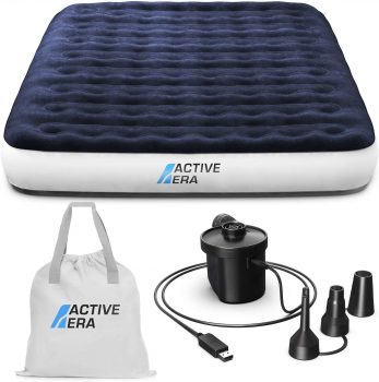Active Era Camping Einzel Luftbett mit elektrischer Luftpumpe, Outdoor Luftbetten