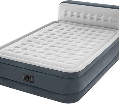 Intex Luxus Luftbett (Queen) mit Kopflehne schräge Ansicht, Luxus Luftbetten,